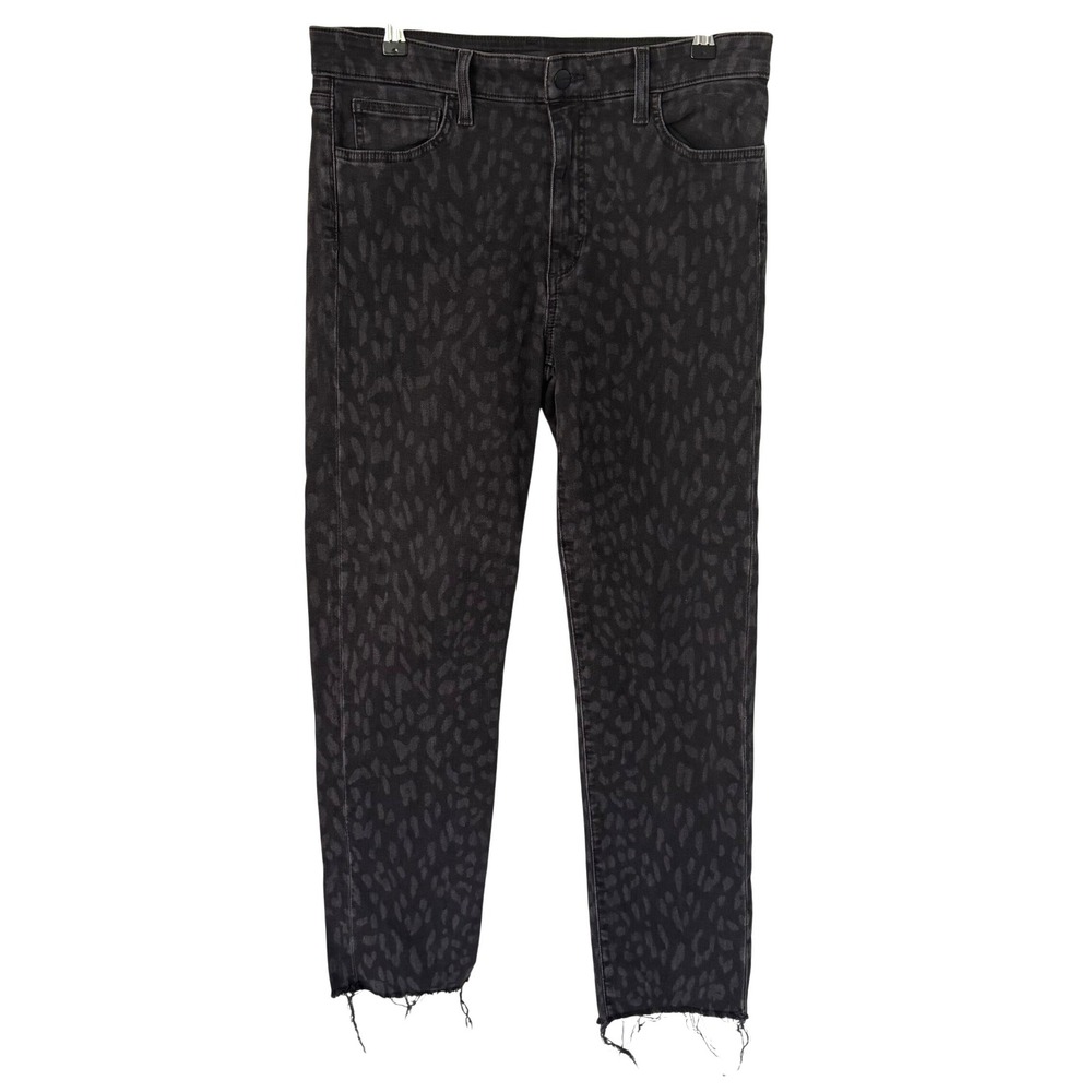 Joe's Jeans The Milla High Rise Straight Ankle Leopard Print Black Jeans W31